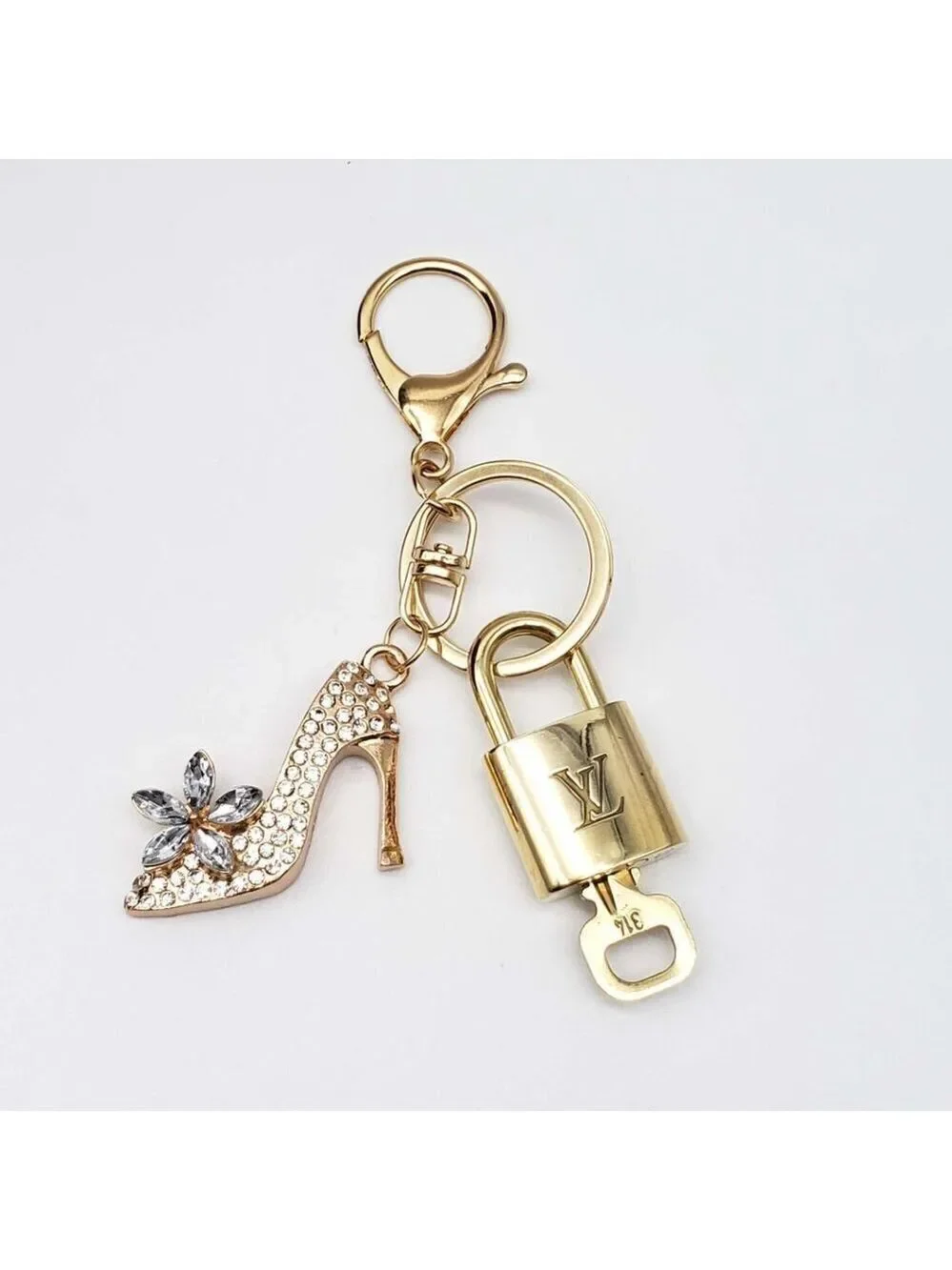 100% Auth Louis Vuitton Lock & Key with unbranded Bagcharm, Keycharm, Keychain